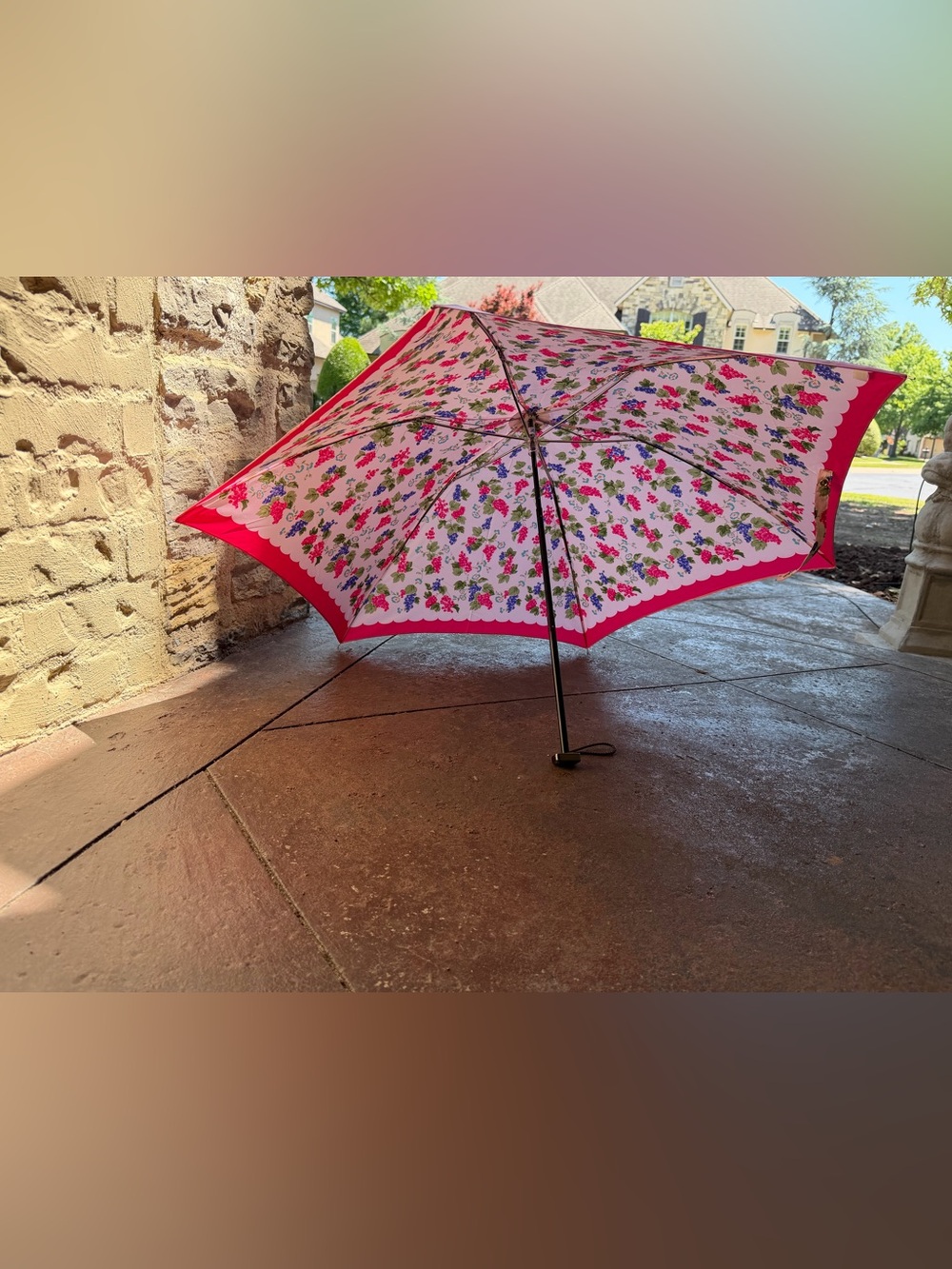 Valentino Garavani Vintage Floral Foldable Umbrella/Parasol
